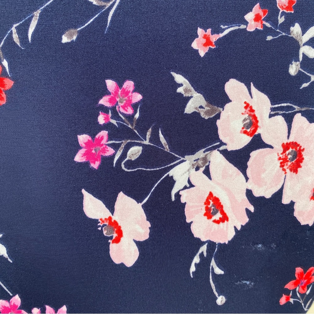 ELIZA J floral print dress navy blue faux wrap front trumpet skirt plus size 16W - Picture 8 of 16